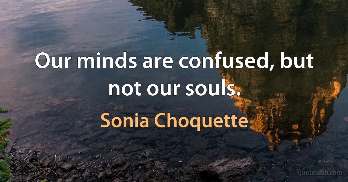 Our minds are confused, but not our souls. (Sonia Choquette)