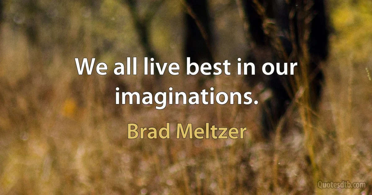 We all live best in our imaginations. (Brad Meltzer)