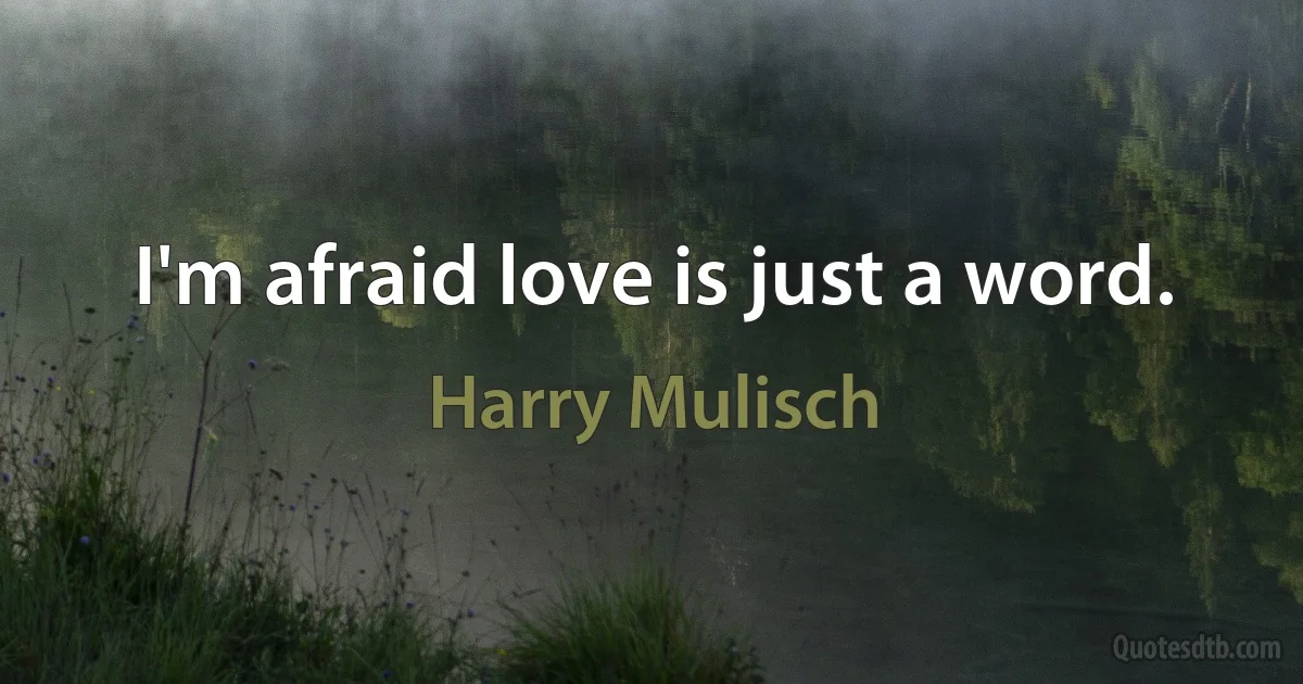 I'm afraid love is just a word. (Harry Mulisch)