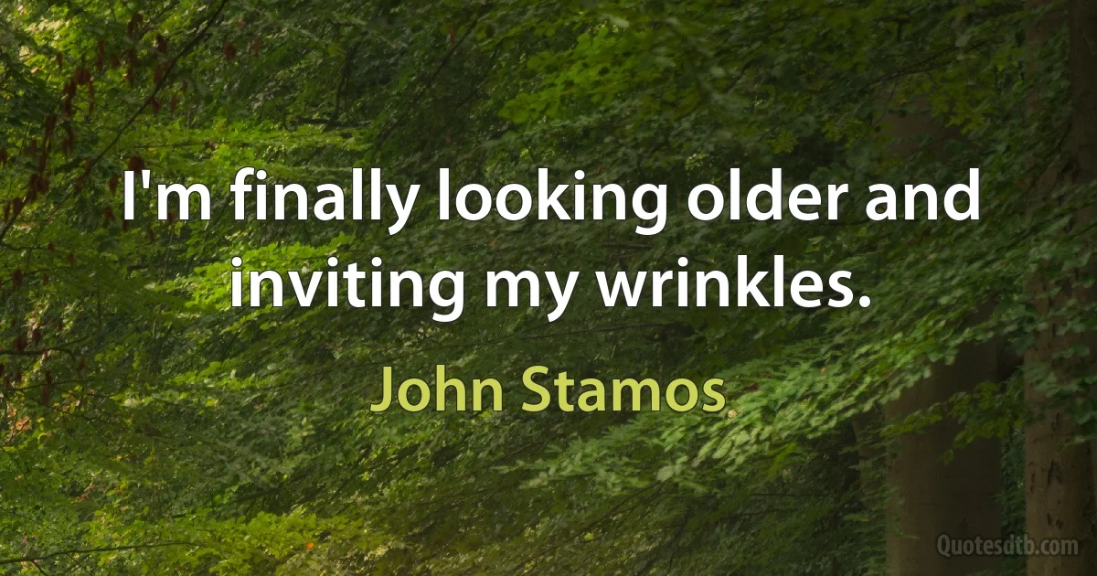 I'm finally looking older and inviting my wrinkles. (John Stamos)