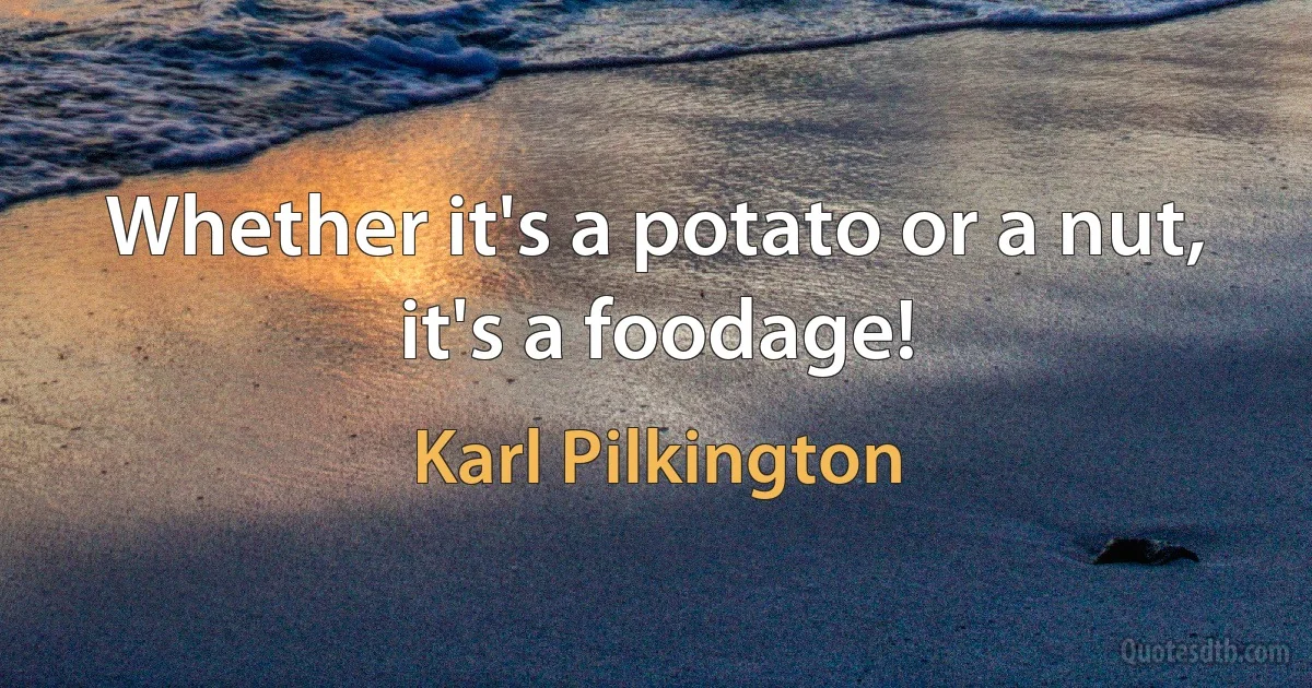 Whether it's a potato or a nut, it's a foodage! (Karl Pilkington)