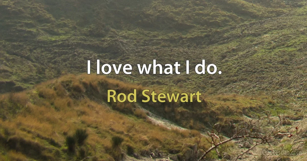 I love what I do. (Rod Stewart)