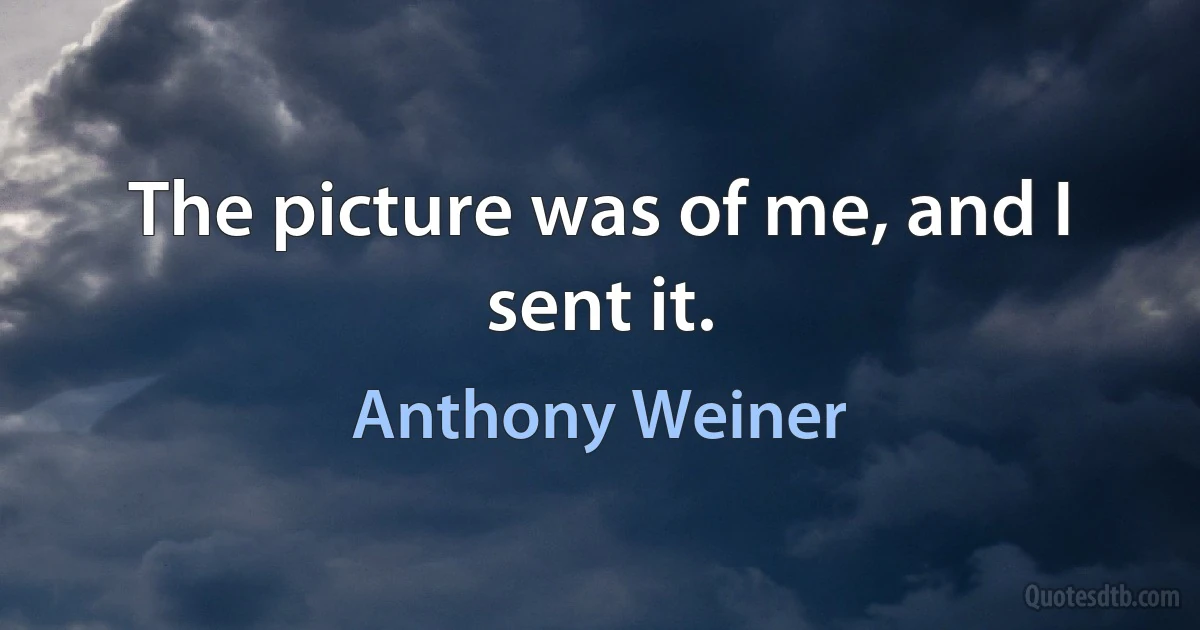 The picture was of me, and I sent it. (Anthony Weiner)