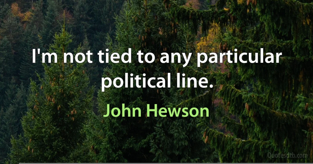 I'm not tied to any particular political line. (John Hewson)