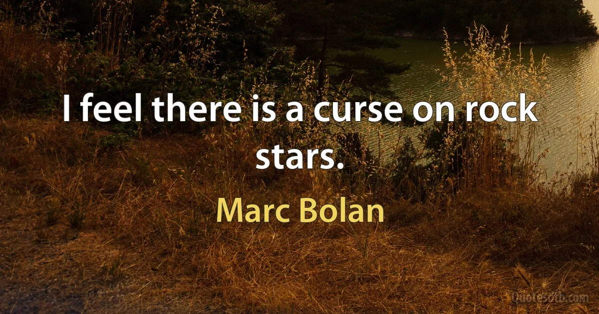 I feel there is a curse on rock stars. (Marc Bolan)