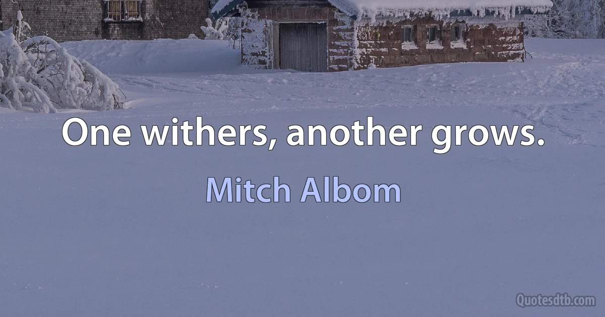 One withers, another grows. (Mitch Albom)