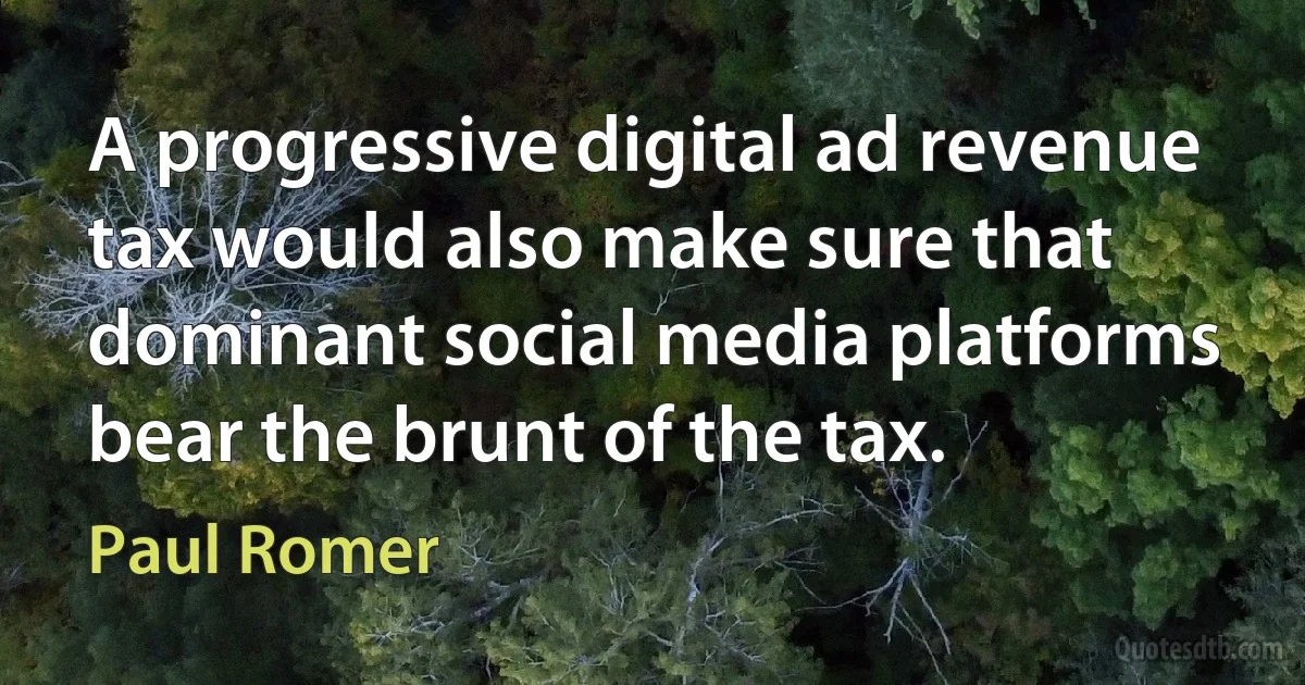 A progressive digital ad revenue tax would also make sure that dominant social media platforms bear the brunt of the tax. (Paul Romer)