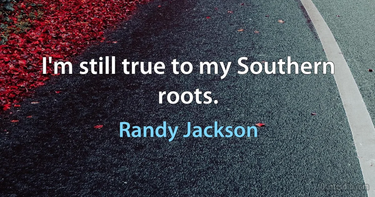 I'm still true to my Southern roots. (Randy Jackson)