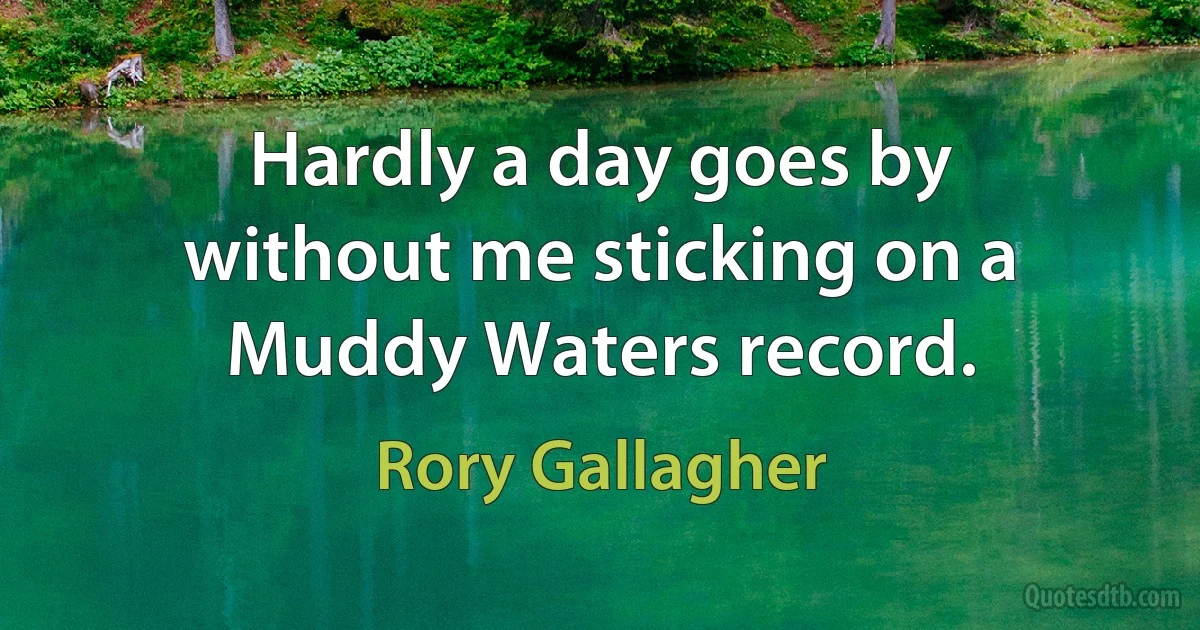 Hardly a day goes by without me sticking on a Muddy Waters record. (Rory Gallagher)