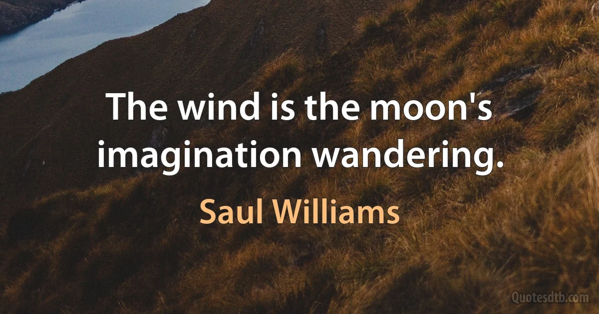 The wind is the moon's imagination wandering. (Saul Williams)