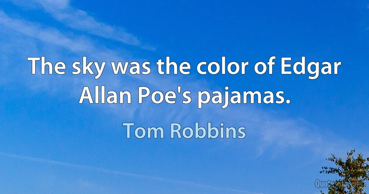 The sky was the color of Edgar Allan Poe's pajamas. (Tom Robbins)