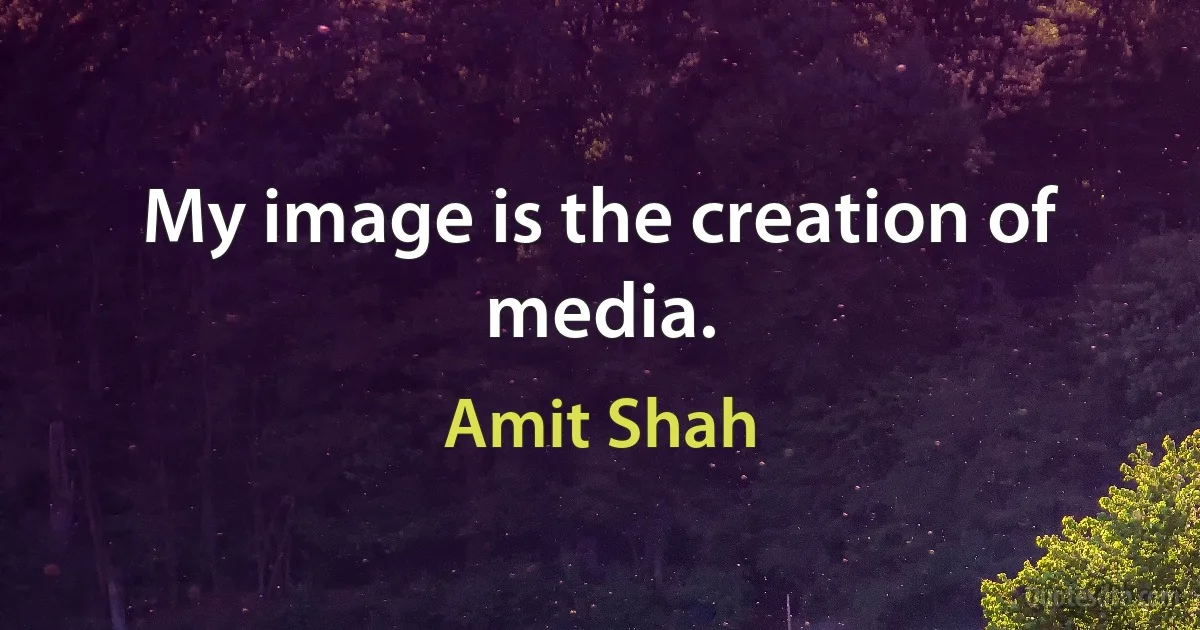 My image is the creation of media. (Amit Shah)