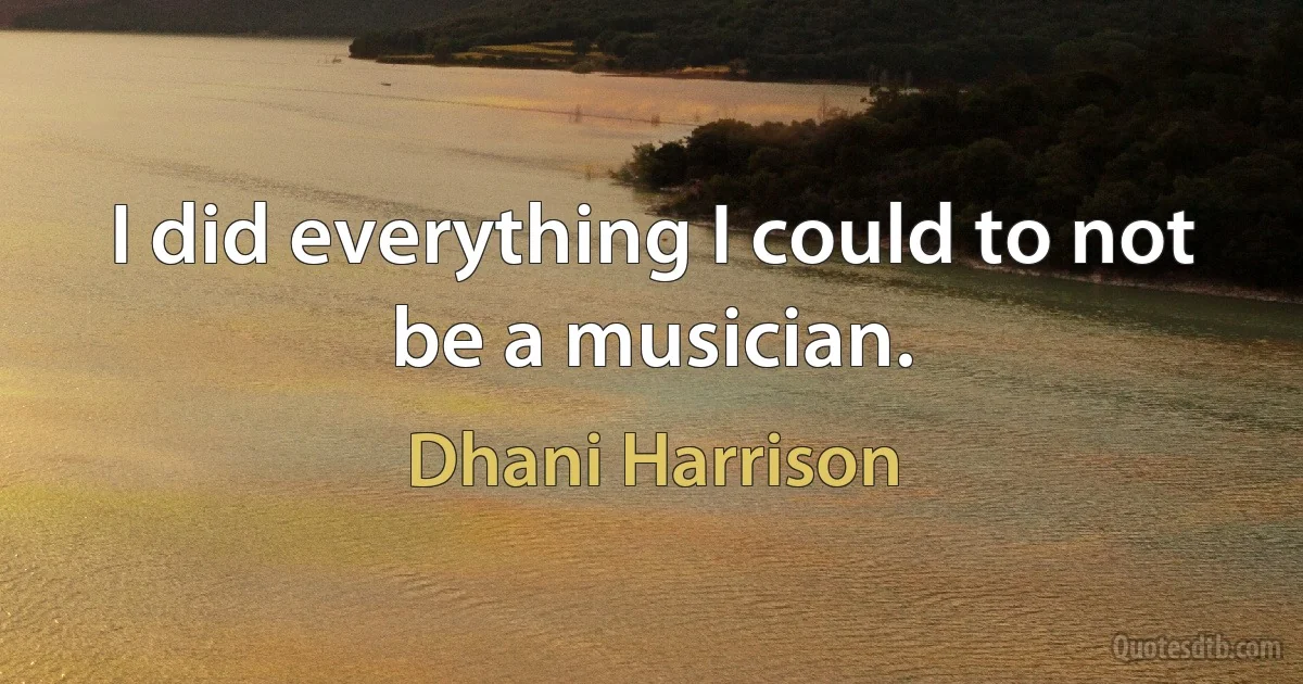 I did everything I could to not be a musician. (Dhani Harrison)