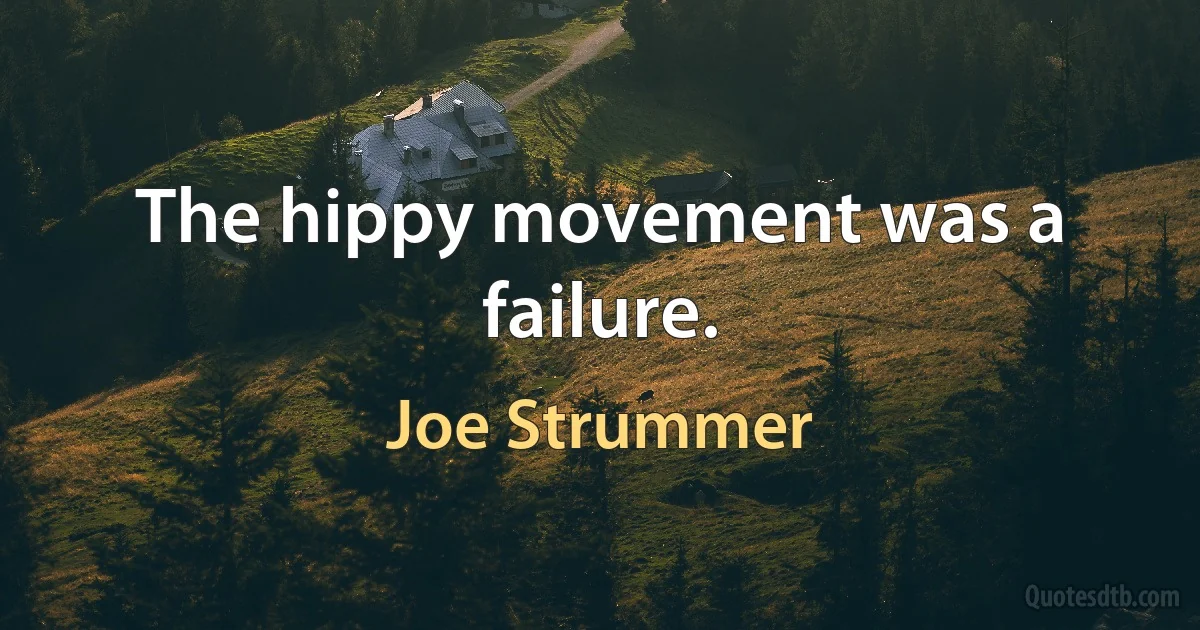 The hippy movement was a failure. (Joe Strummer)