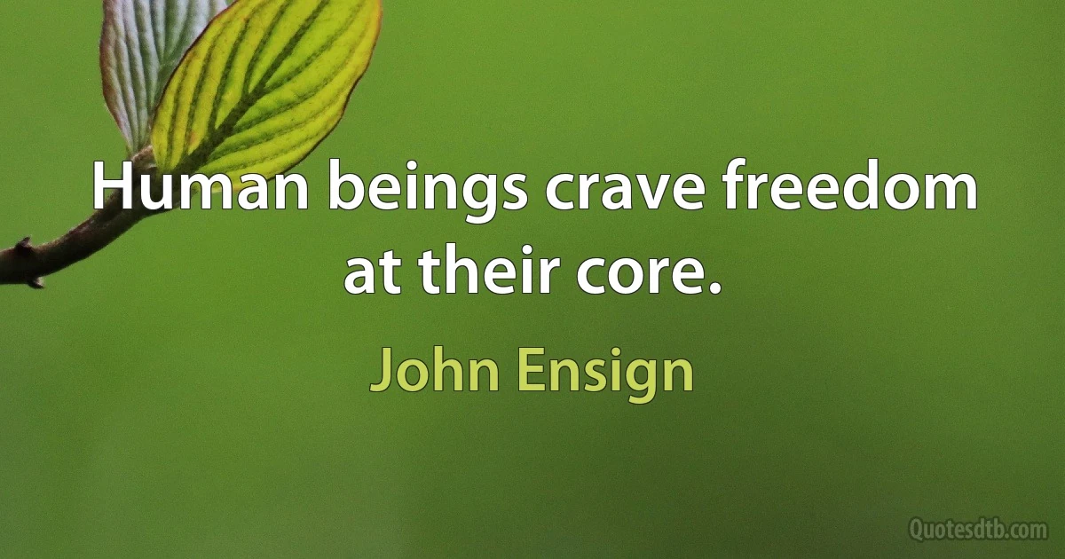 Human beings crave freedom at their core. (John Ensign)