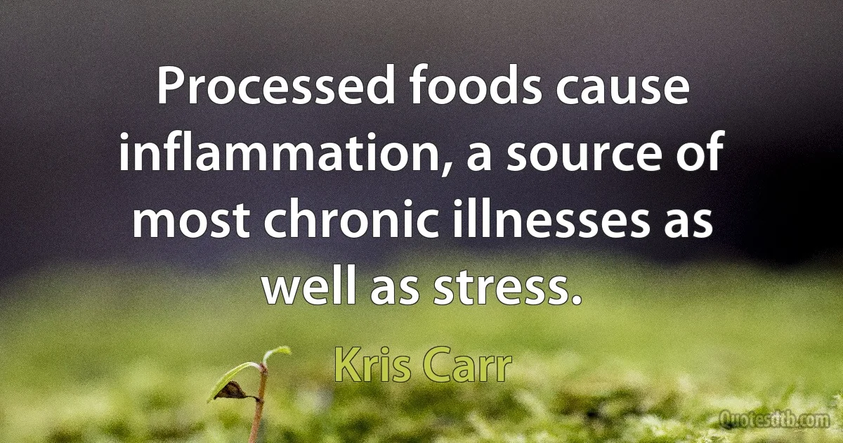 Processed foods cause inflammation, a source of most chronic illnesses as well as stress. (Kris Carr)