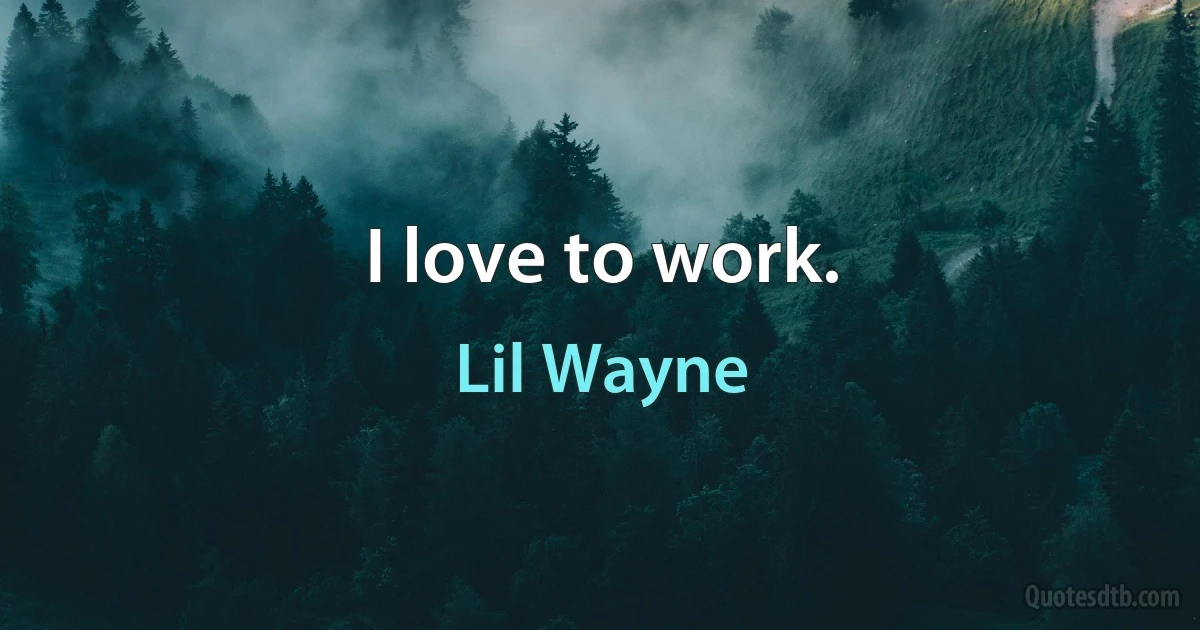 I love to work. (Lil Wayne)