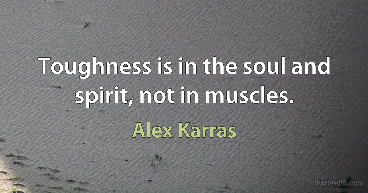 Toughness is in the soul and spirit, not in muscles. (Alex Karras)