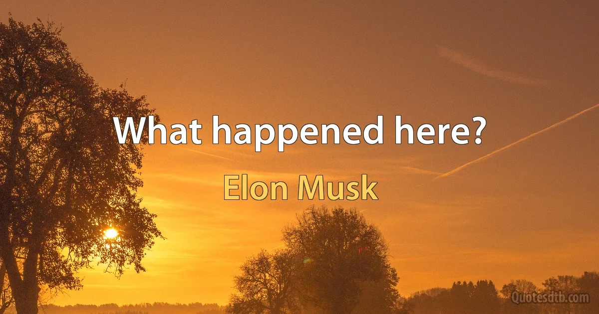 What happened here? (Elon Musk)