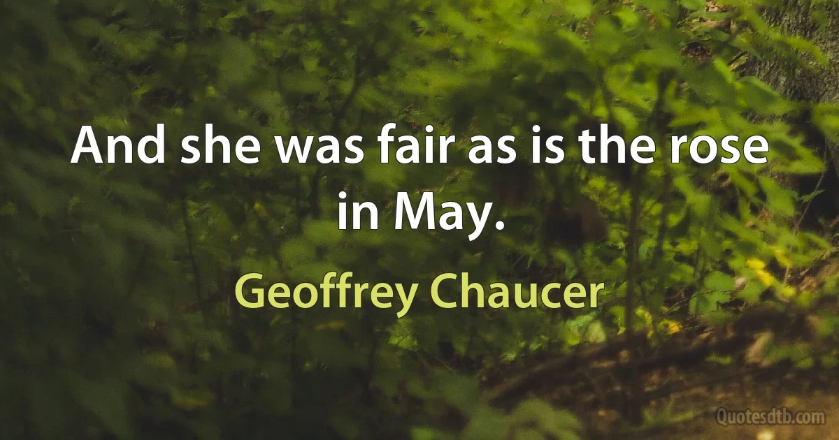 And she was fair as is the rose in May. (Geoffrey Chaucer)