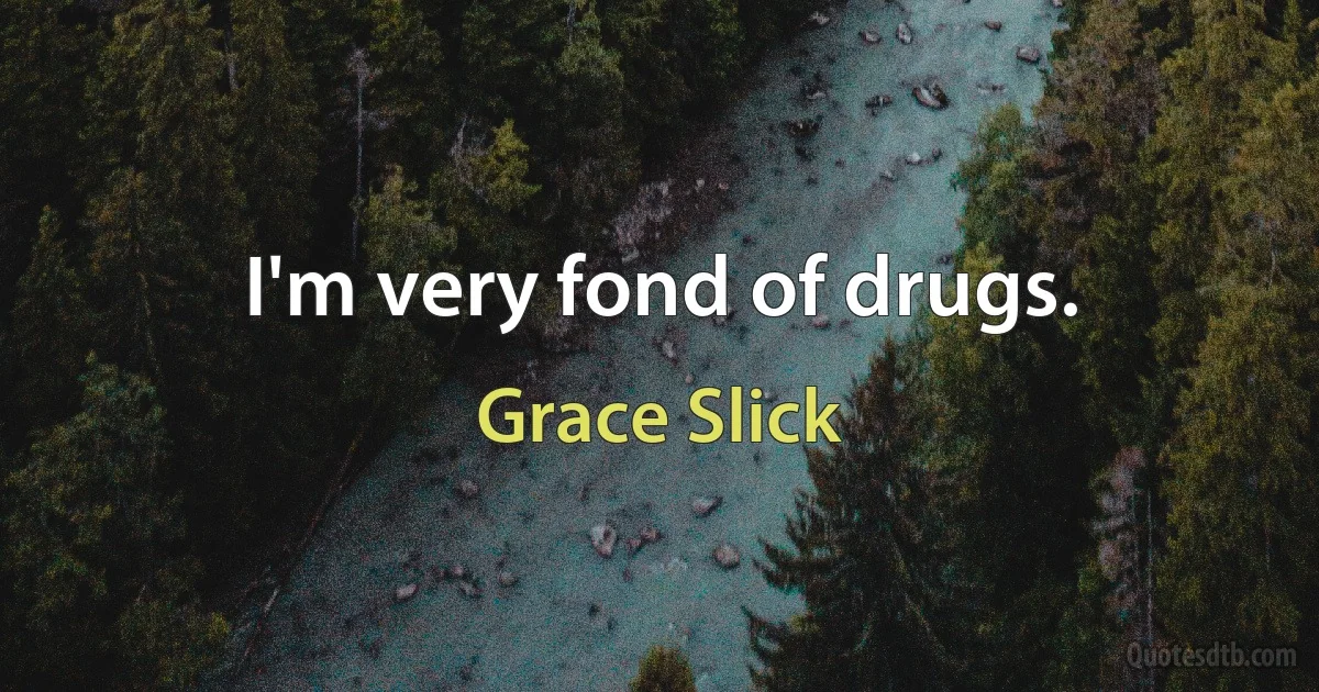 I'm very fond of drugs. (Grace Slick)