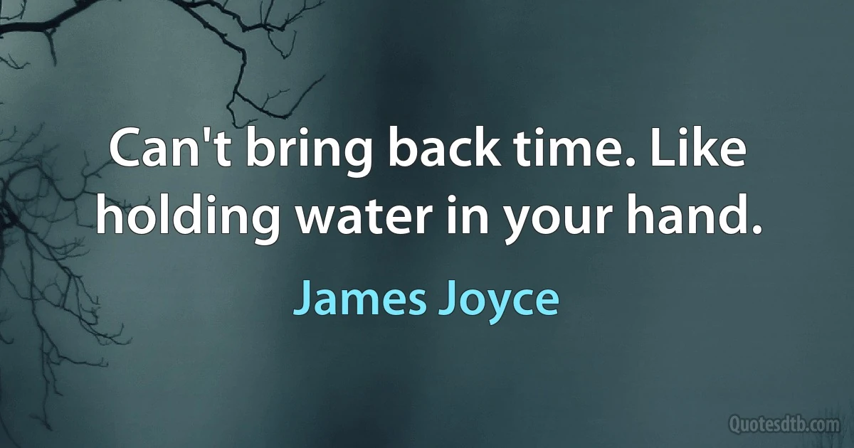 Can't bring back time. Like holding water in your hand. (James Joyce)