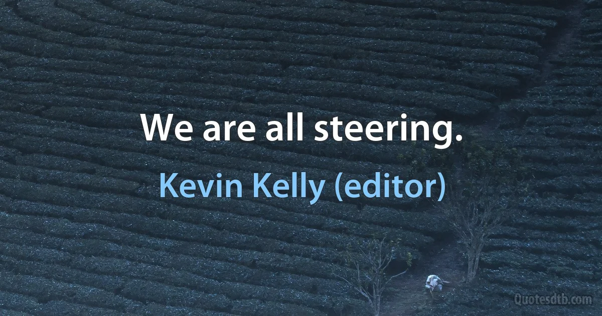 We are all steering. (Kevin Kelly (editor))