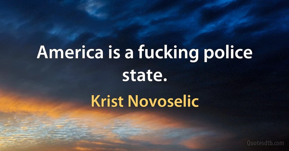 America is a fucking police state. (Krist Novoselic)