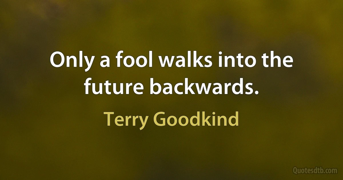 Only a fool walks into the future backwards. (Terry Goodkind)