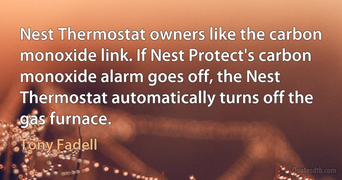 Nest Thermostat owners like the carbon monoxide link. If Nest Protect's carbon monoxide alarm goes off, the Nest Thermostat automatically turns off the gas furnace. (Tony Fadell)