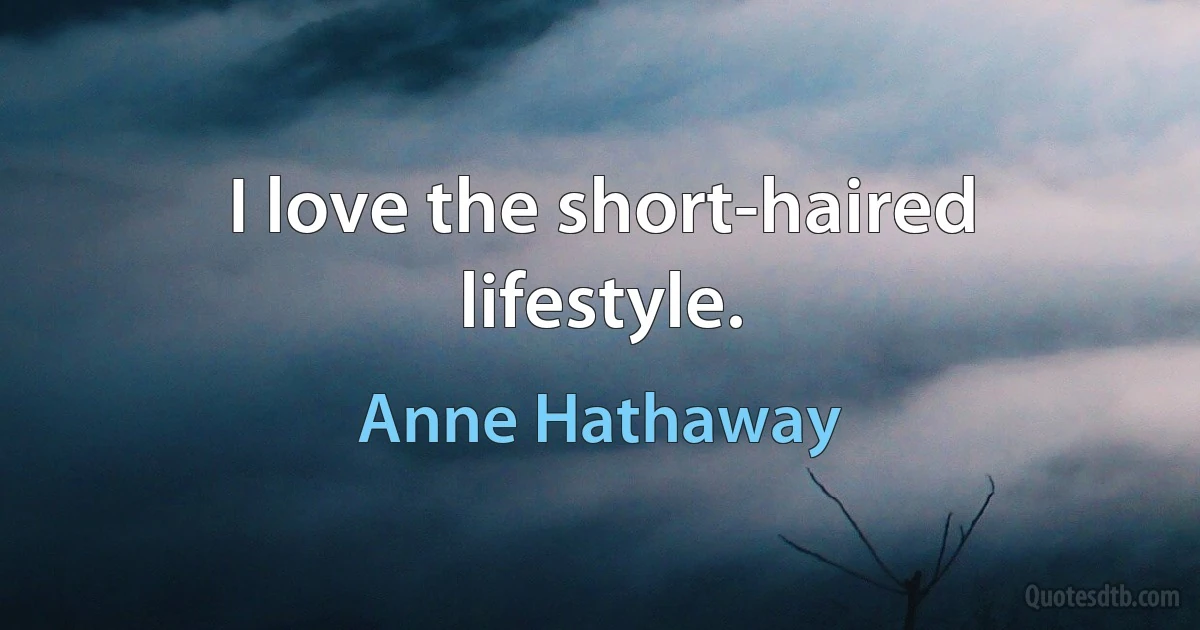 I love the short-haired lifestyle. (Anne Hathaway)