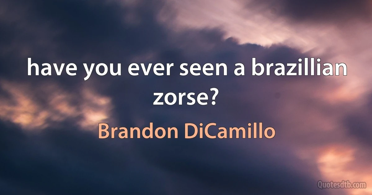 have you ever seen a brazillian zorse? (Brandon DiCamillo)