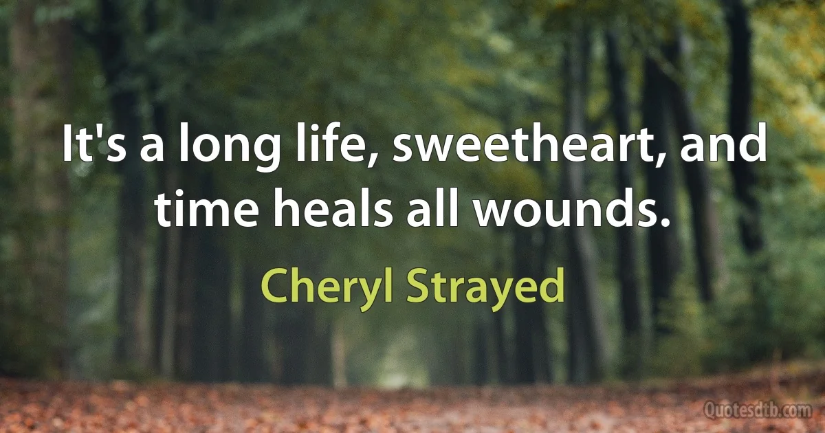 It's a long life, sweetheart, and time heals all wounds. (Cheryl Strayed)