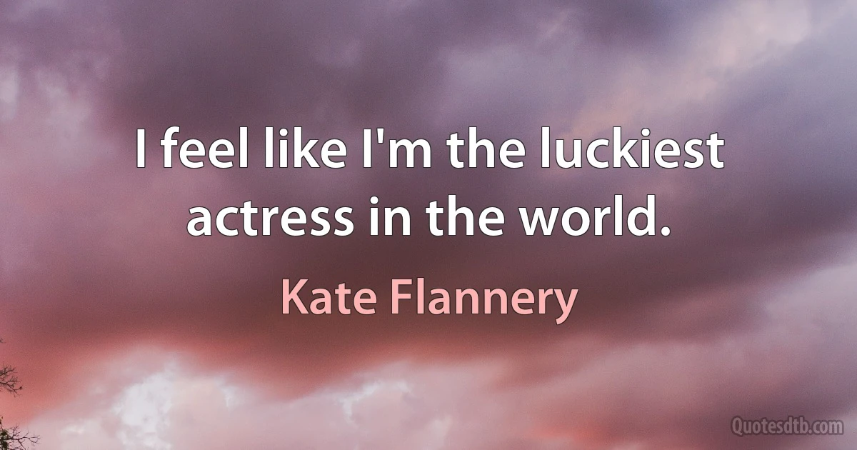 I feel like I'm the luckiest actress in the world. (Kate Flannery)