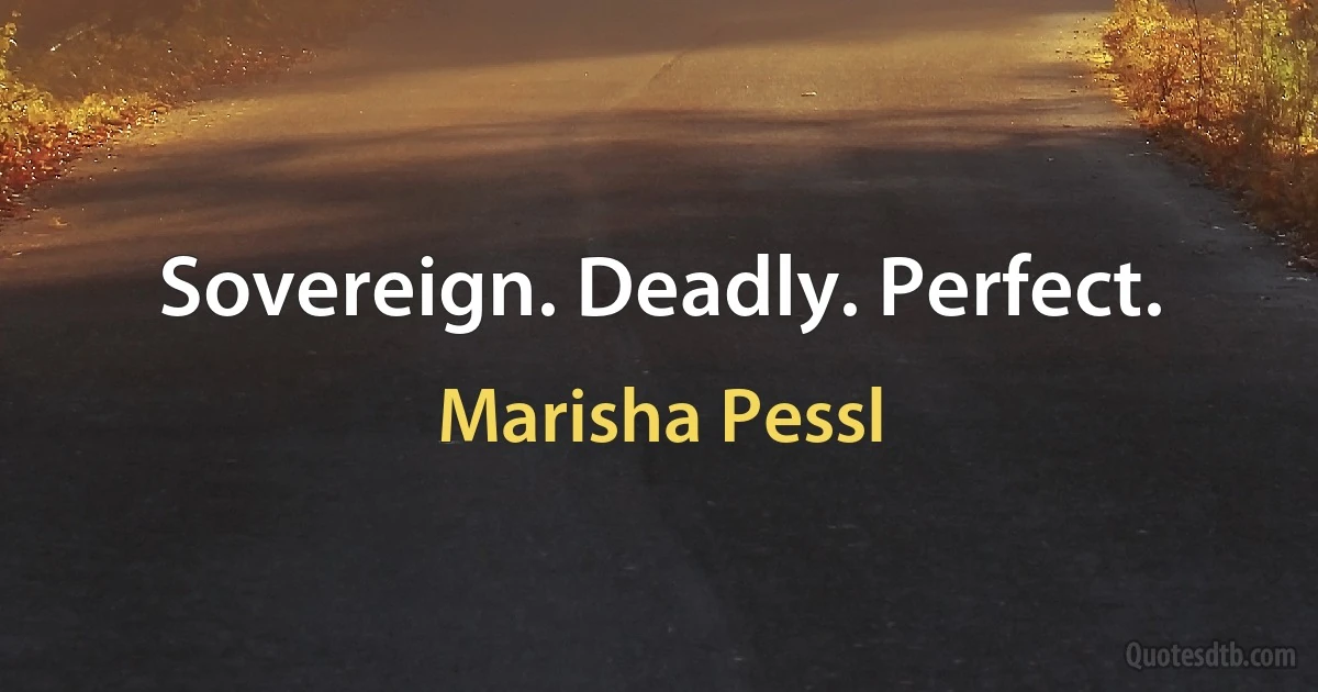 Sovereign. Deadly. Perfect. (Marisha Pessl)