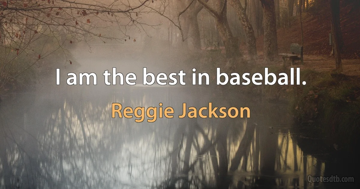 I am the best in baseball. (Reggie Jackson)