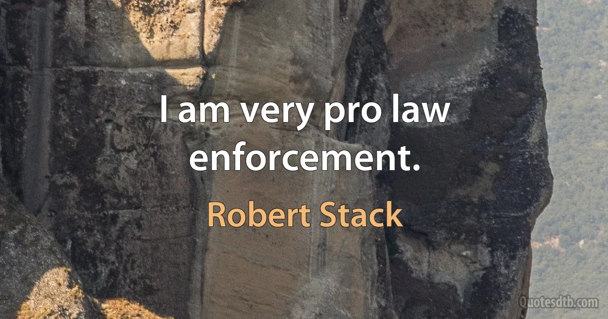 I am very pro law enforcement. (Robert Stack)