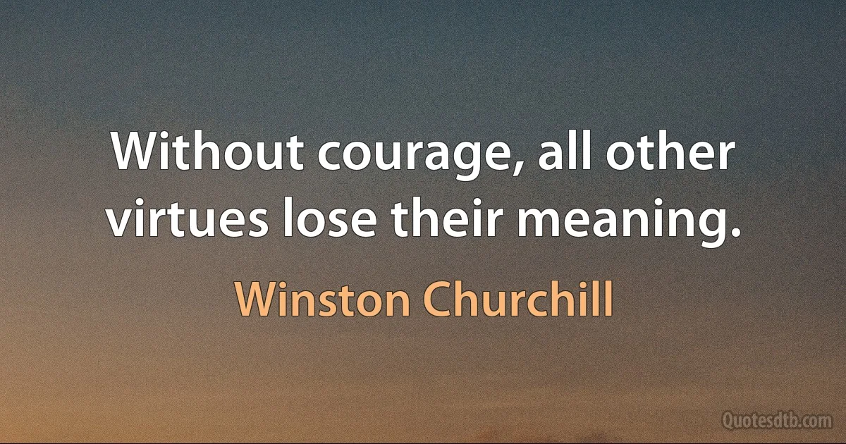 Without courage, all other virtues lose their meaning. (Winston Churchill)