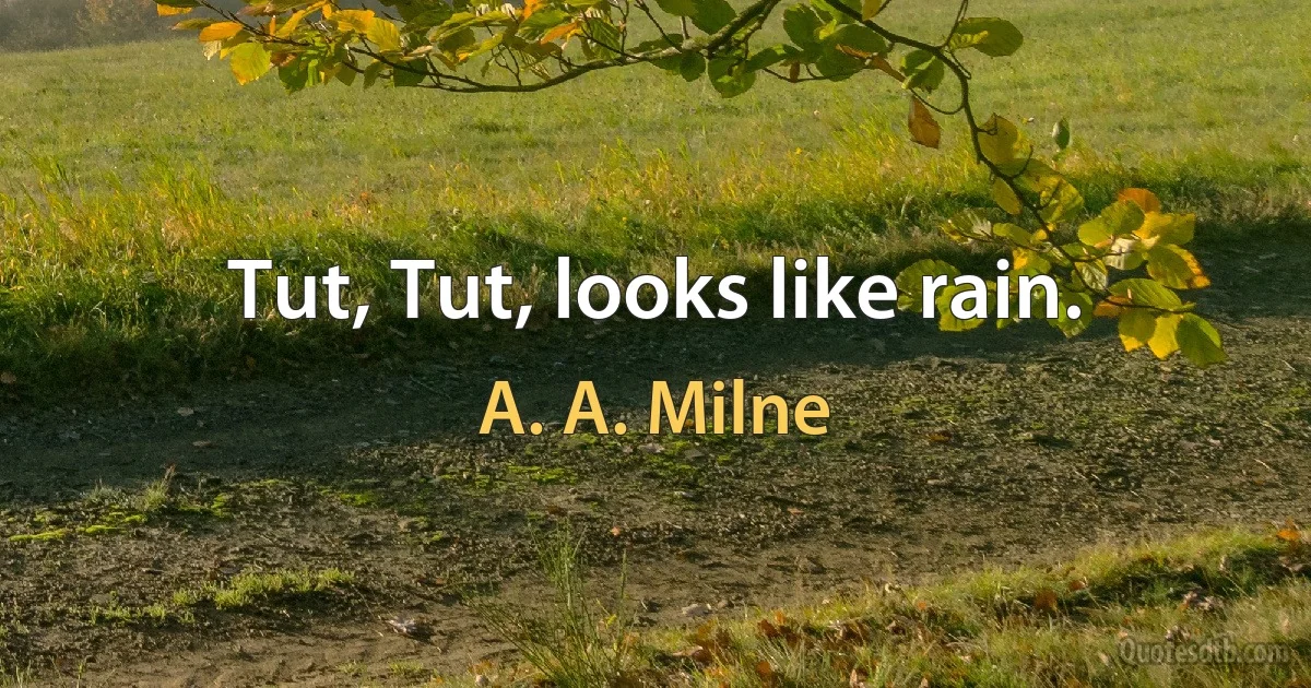 Tut, Tut, looks like rain. (A. A. Milne)