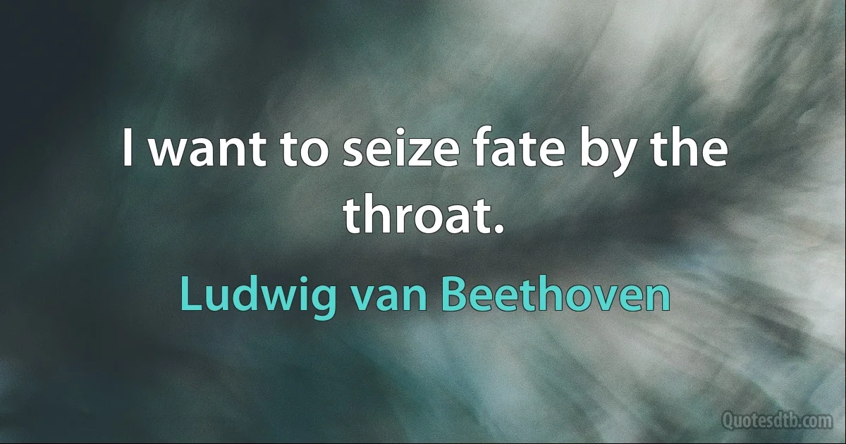 I want to seize fate by the throat. (Ludwig van Beethoven)