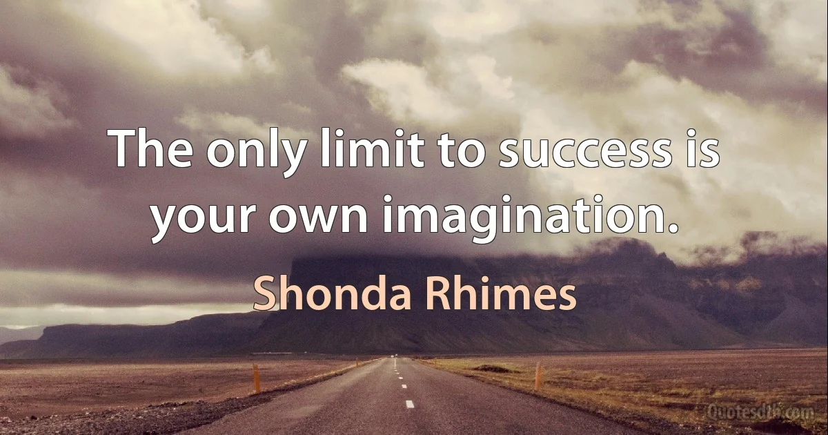 The only limit to success is your own imagination. (Shonda Rhimes)