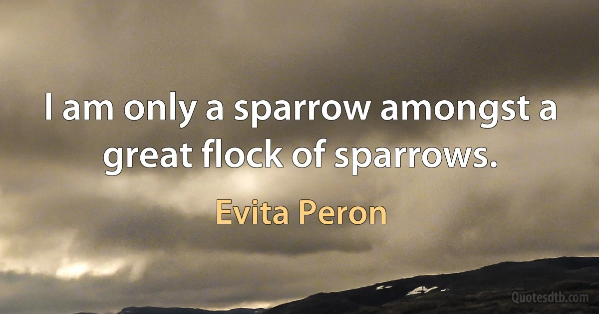 I am only a sparrow amongst a great flock of sparrows. (Evita Peron)