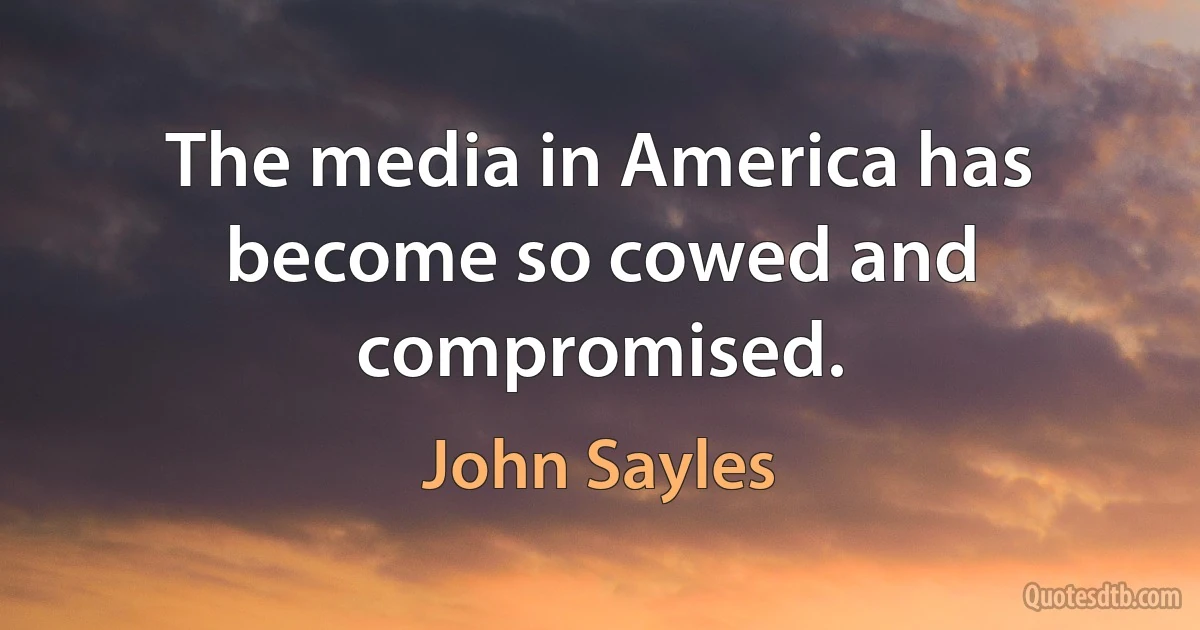 The media in America has become so cowed and compromised. (John Sayles)