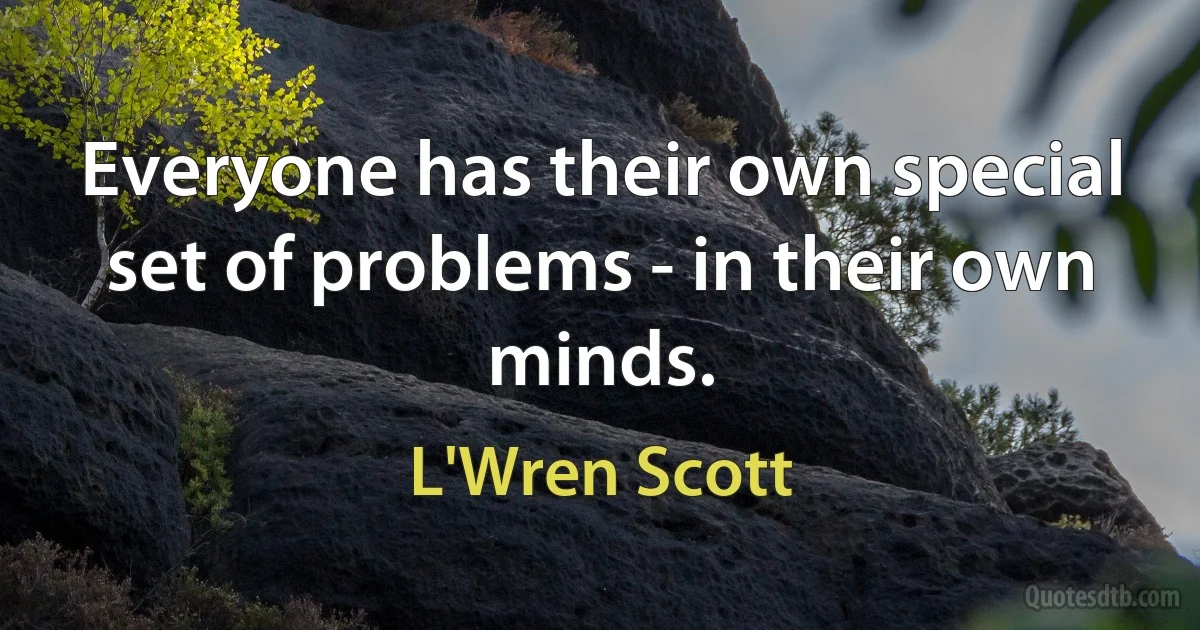 Everyone has their own special set of problems - in their own minds. (L'Wren Scott)