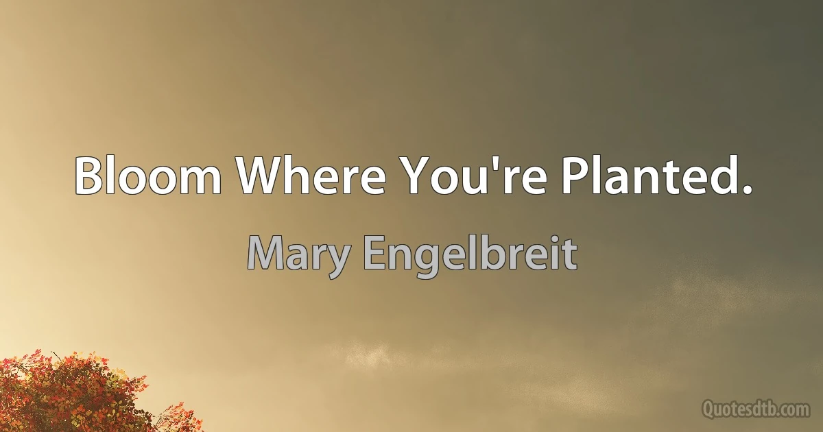 Bloom Where You're Planted. (Mary Engelbreit)