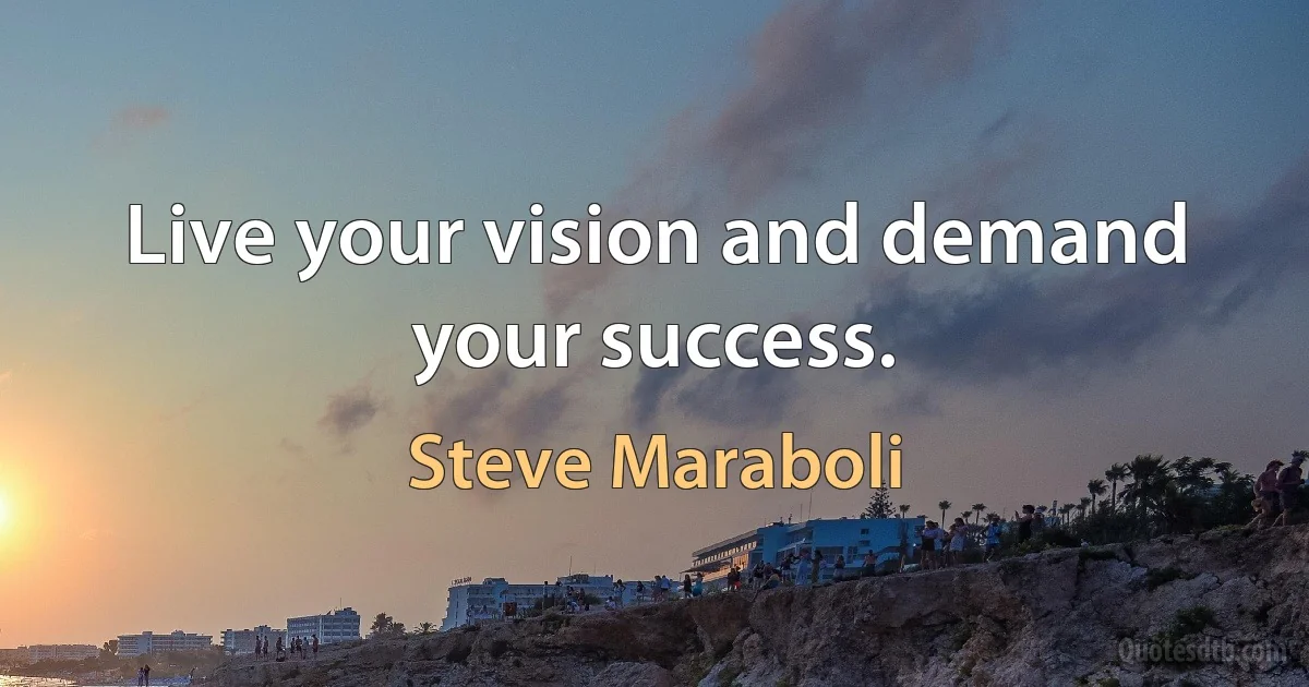 Live your vision and demand your success. (Steve Maraboli)