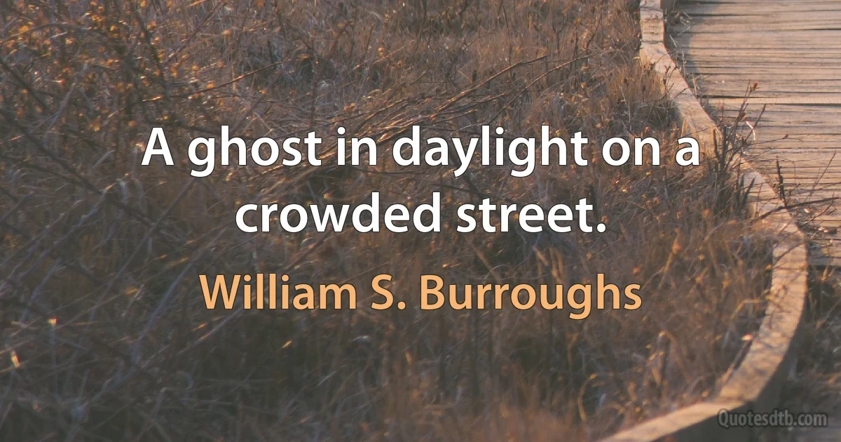 A ghost in daylight on a crowded street. (William S. Burroughs)