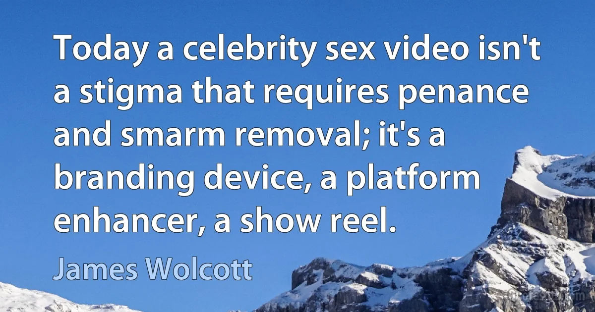 Today a celebrity sex video isn't a stigma that requires penance and smarm removal; it's a branding device, a platform enhancer, a show reel. (James Wolcott)