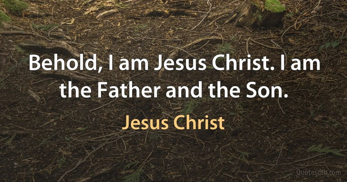 Behold, I am Jesus Christ. I am the Father and the Son. (Jesus Christ)