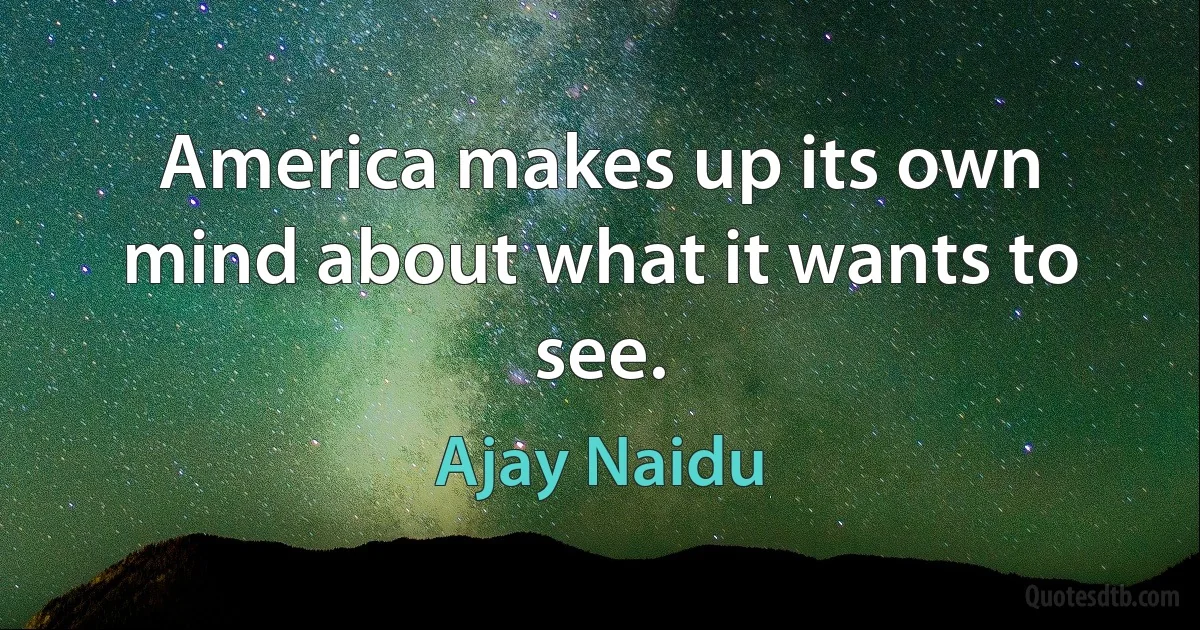 America makes up its own mind about what it wants to see. (Ajay Naidu)